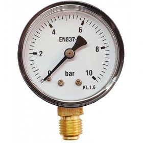Manómetro Ø50mm vertical 1/4" 0 a 10bar