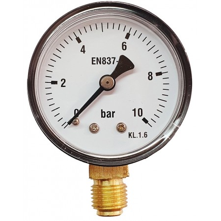 Manómetro Ø50mm vertical 1/4" 0 a 10bar