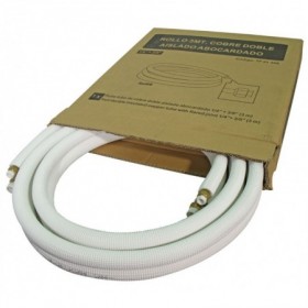 Rollo 3 metros cobre doble aislado 1/4"-1/2" 0.8mm abocardado