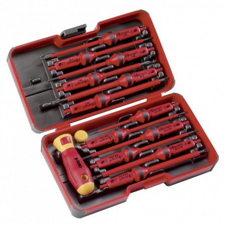 Estuche 14 piezas Destornilladores varillas intercambiables FELO E-SMART