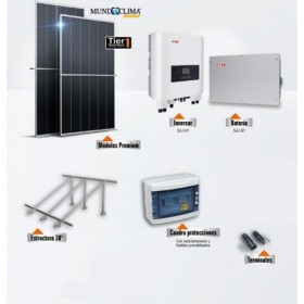 Set fotovoltaico hibrido SAJ cubierta plana monofásico 6000Wp con batería 5kWh
