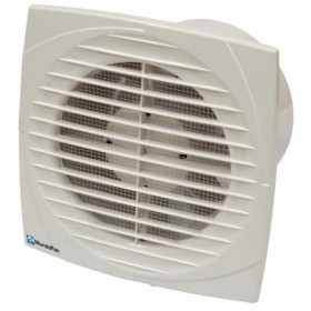 Extractor baño frontal blanco baja silueta MUNDOFAN MU BP 4 T temporizador  Ø100mm