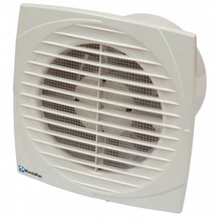 Extractor baño frontal blanco baja silueta MUNDOFAN MU BP 4 T temporizador  Ø100mm