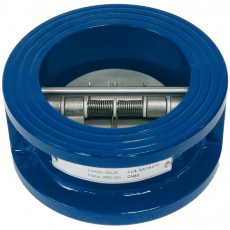 Válvula retención doble clapeta SEI cuerpo hierro-clapetas inox DN200 8"