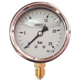 Manómetro glicerina Ø63mm vertical 1/4" 0 a 25bar