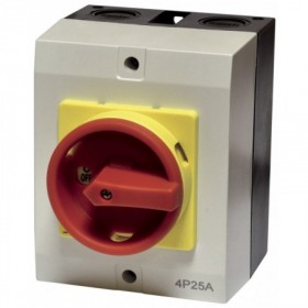 Interruptor-Seccionador paro de emergencia 4P 20A IP66 con caja para exterior VOLTIMERC