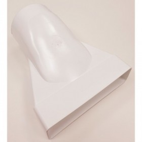 Cambio seccion plano 55x220mm a Ø125mm PVC BLANCO