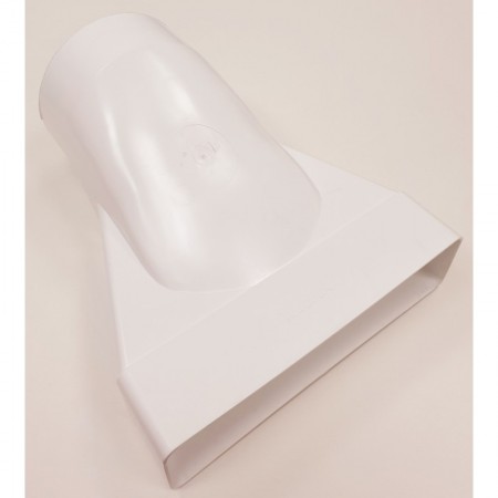 Cambio seccion plano 55x220mm a Ø125mm PVC BLANCO