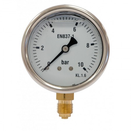 Manómetro glicerina Ø63mm vertical 1/4" 0 a 250bar