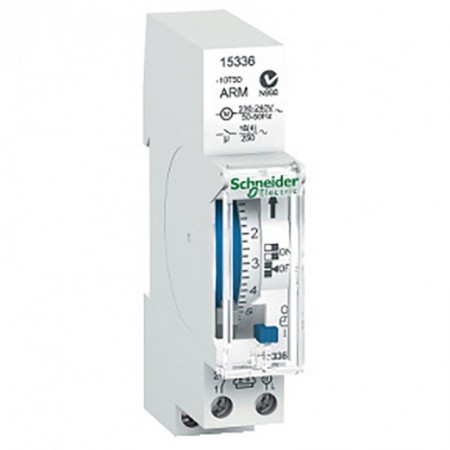 Interruptor horario analógico diario carril DIN SCHNEIDER ACTI9