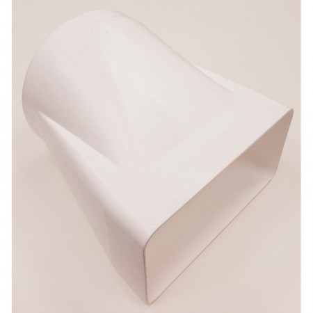 Cambio seccion plano 90x180mm a Ø150mm PVC BLANCO