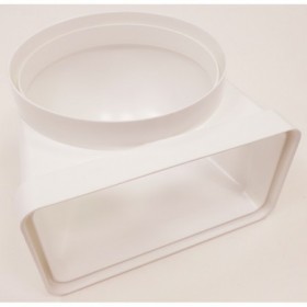 Cambio seccion 90º 90x180mm a Ø150mm PVC BLANCO