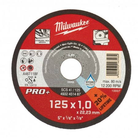 Disco corte MILWAUKEE acero PRO+ SCS Ø125mm
