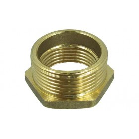 Reducción con valona hexagonal hembra-macho latón 1/4" a 1/2"