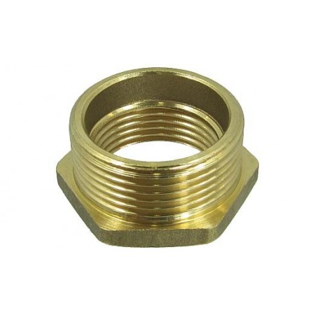 Reducción con valona hexagonal hembra-macho latón 1/4" a 1/2"