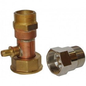 Racor purgador hembra 7/8” x macho 3/4” + limitador caudal macho-hembra 3/4"