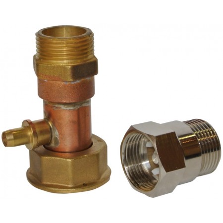 Racor purgador hembra 7/8” x macho 3/4” + limitador caudal macho-hembra 3/4"