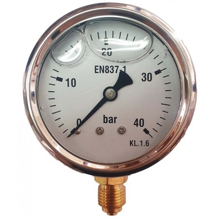 Manómetro glicerina Ø63mm vertical 1/4" 0 a 40bar