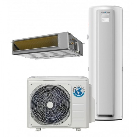 Conjunto aire acondicionado conducto 1x1 + ACS MUNDOCLIMA MUCR-24-H14 + ACS 190L WiFi R32 monofásico