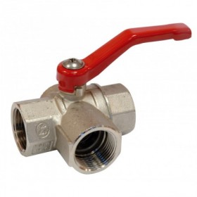 Válvula bola latón 3 vias paso L 3/8"