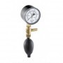 CONJUNTO DE VENTOMETRO 0-100 MBAR. D. 63 R 1/4" + COMPROBADOR ESCUADRA + PERA DE INSUFLAR AIRE