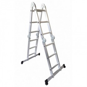 Escalera multiusos con plataforma de aluminio 3x4 peldaños MERCATOOLS