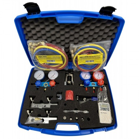 Maleta universal doble completa para gases R134A. R404-A. R407C y R410A