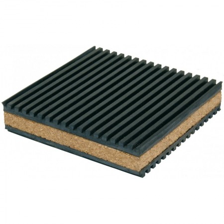 Placa antivibratoria goma corcho goma PAV 5 450x450mm espesor 30mm carga máxima 6000kg