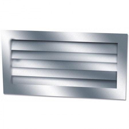 Reja retorno aletas fijas a 45º ESCOCLIMA RER 500x150mm plata mate