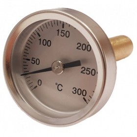 Termómetro bimetalico Ø42mm horizontal con vaina 1/2"x50mm 0 a 300ºC