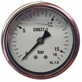 Manómetro glicerina Ø63mm horizontal 1/4" 0 a 16bar