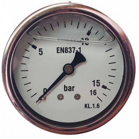 Manómetro glicerina Ø63mm horizontal 1/4" 0 a 16bar