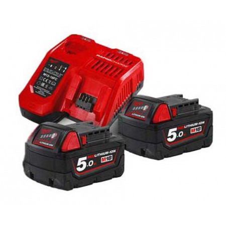 Kit cargador con 2 baterias 18V 5Ah MILWAUKEE M18 NRG-502C