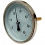 Termómetro bimetalico Ø100mm horizontal con vaina 1/2"x100mm 0 a 60ºC