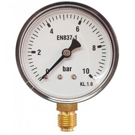 Manómetro Ø60mm vertical 1/4" 0 a 10bar