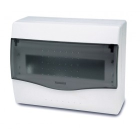 Caja distribución eléctrica de superficie puerta transparente 10 módulos VOLTIMERC NV IP40