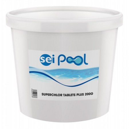 Bote 5kg Tricloro disolución lenta 90/200 tableta 200g sin ácido bórico piscinas SEIPOOL SUPERCHLOR TABLETS PLUS