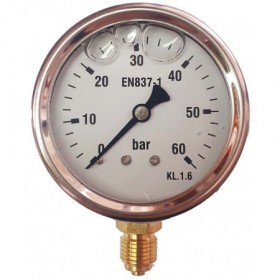 Manómetro glicerina Ø63mm vertical 1/4" 0 a 60bar