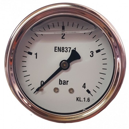 Manómetro glicerina Ø63mm horizontal 1/4" 0 a 4bar