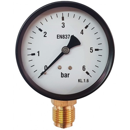 Manómetro Ø80mm vertical 1/2" 0 a 6bar