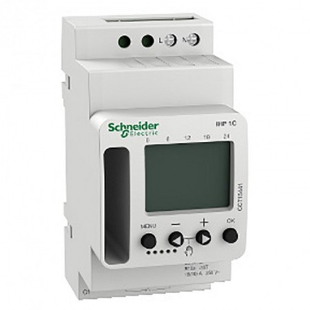 Interruptor horario digital semanal carril DIN SCHNEIDER ACTI9