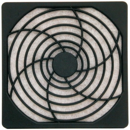 Reja protección plástico negro con filtro 120X120x10mm