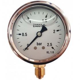 Manómetro glicerina Ø63mm vertical 1/4" 0 a 2.5bar