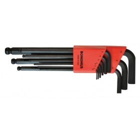 Pack 9uds Llaves allen hexagonales acodadas BONDHUS 1.5 a 10mm