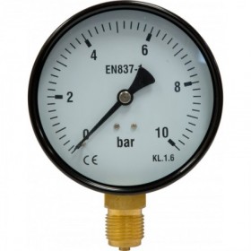 Manómetro Ø80mm vertical 1/2" 0 a 10bar