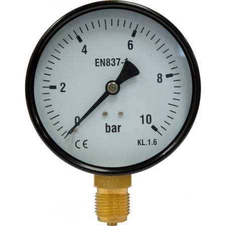 Manómetro Ø80mm vertical 1/2" 0 a 10bar