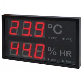 Panel indicador LED gran formato de temperatura y humedad relativa ambiente TH-GF TROPICALIZADO (sin sonda) Cumple RITE