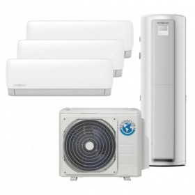 Conjunto aire acondicionado multisplit pared 3x1 + ACS MUNDOCLIMA MUPR-09X3-H11 + ACS 190L R32 monofásico