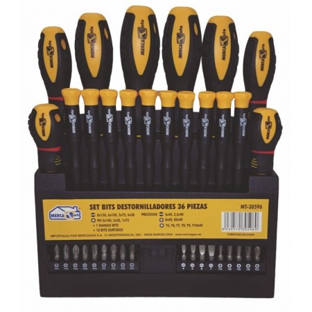 Set 36 uds Destornilladores y puntas bits MERCATOOLS