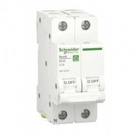 Interruptor magnetotérmico 1P+N 2 módulos 16A SCHNEIDER RESI9